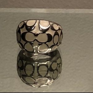 Coach white enamel ring